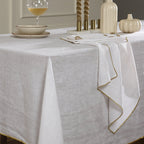 Camille - Nappe - Lin Lavé - Blanc/Or