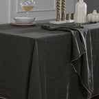 Camille - Mantel - Lino Lavado - Verde Caqui/Oro