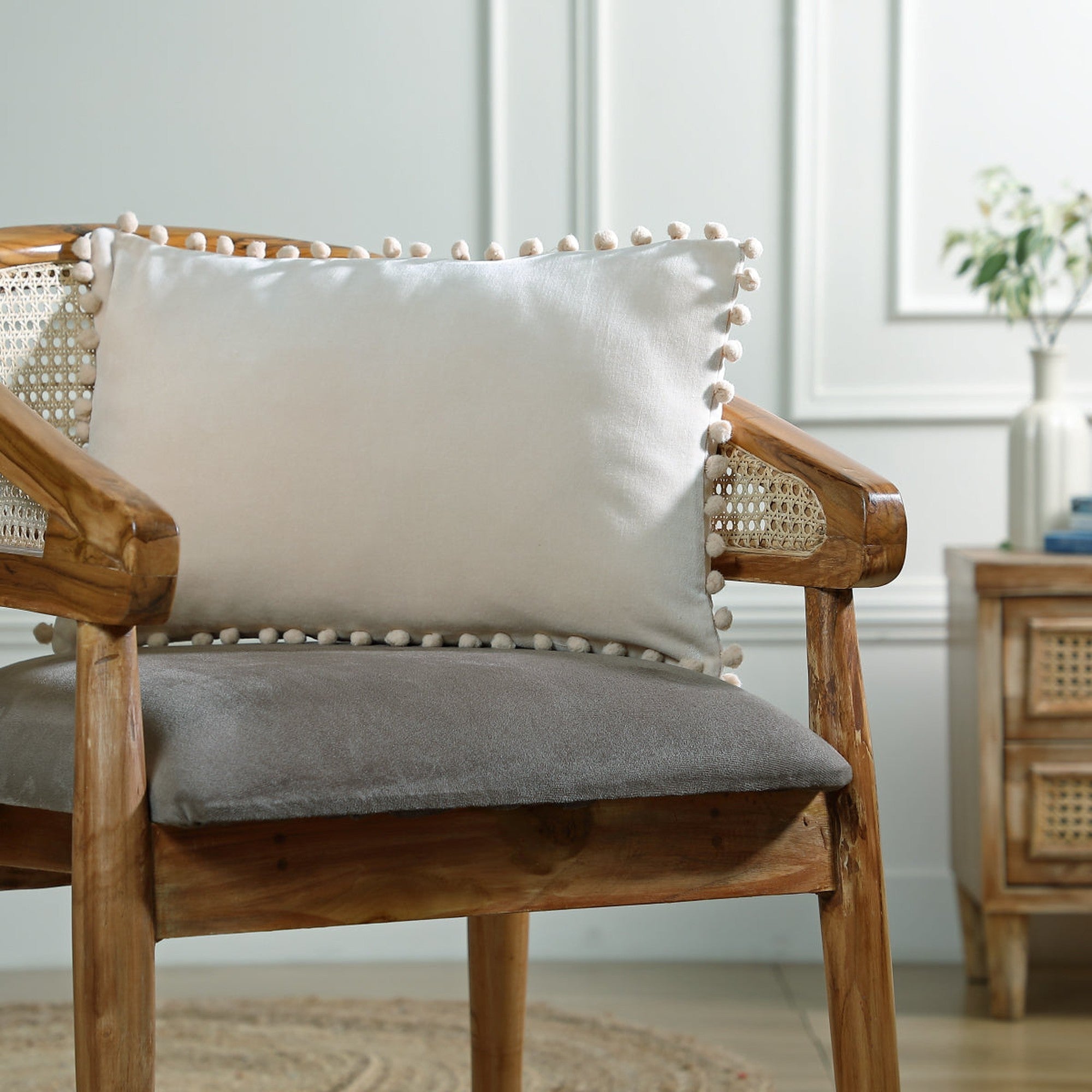 Velvet - Coussin - Velours De Coton - Craie