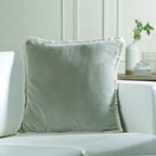 Riva - Housse De Coussin - Velours De Coton - Vert De Gris