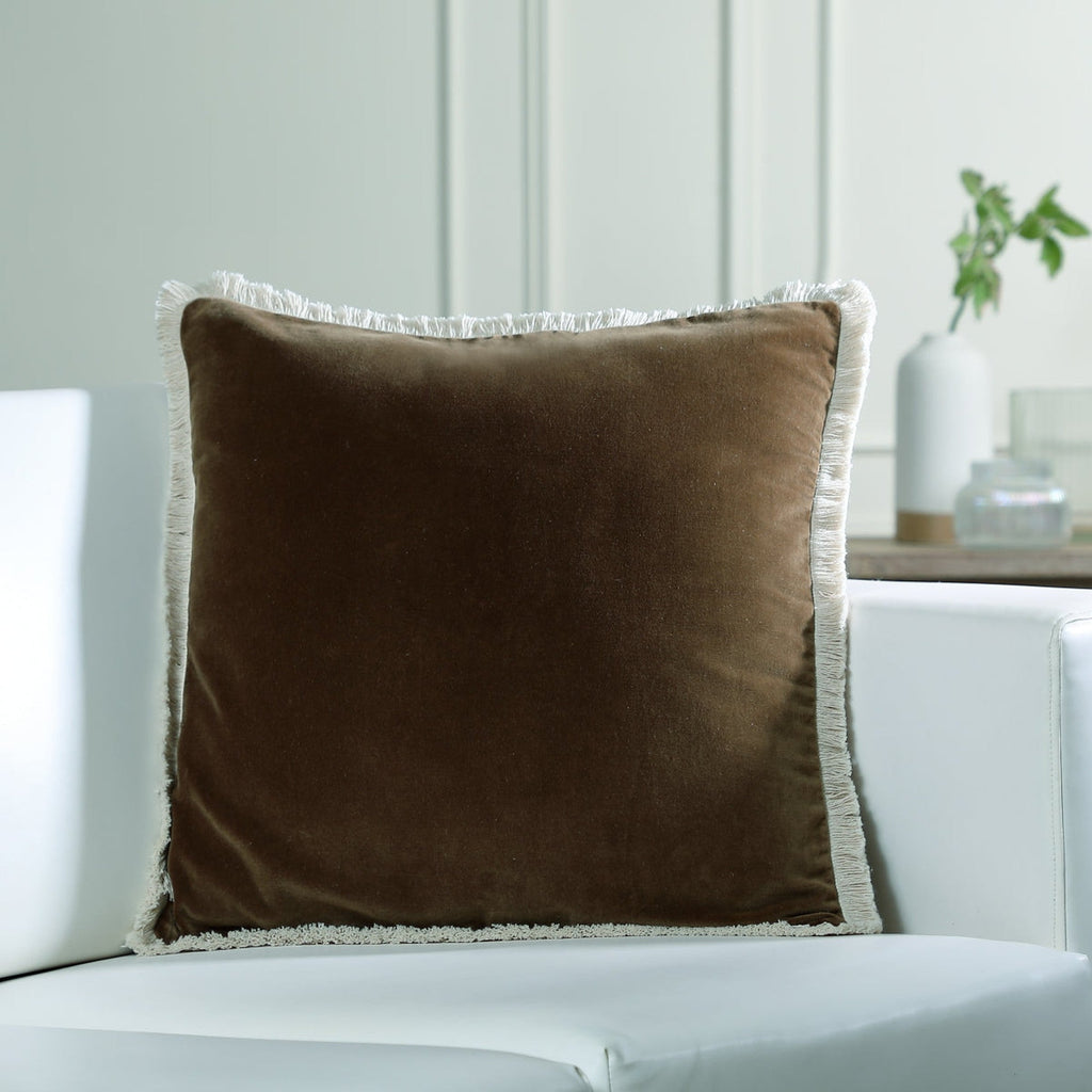 Riva - Cushion Cover - Cotton Velvet - Oak Brown