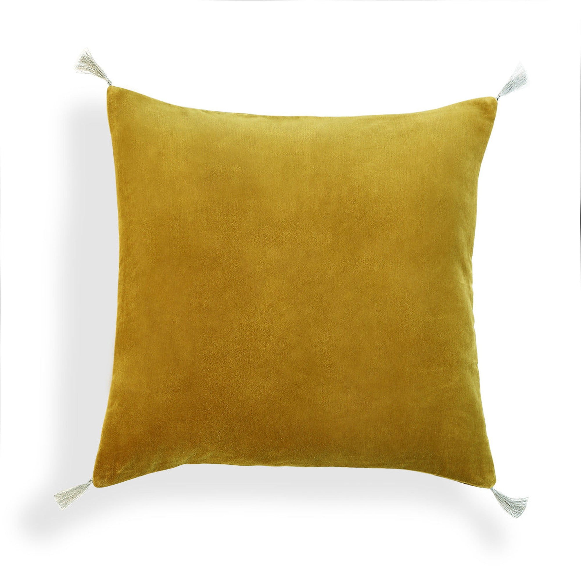 Danube - Housse De Coussin - Velours De Coton - Jaune Moutarde