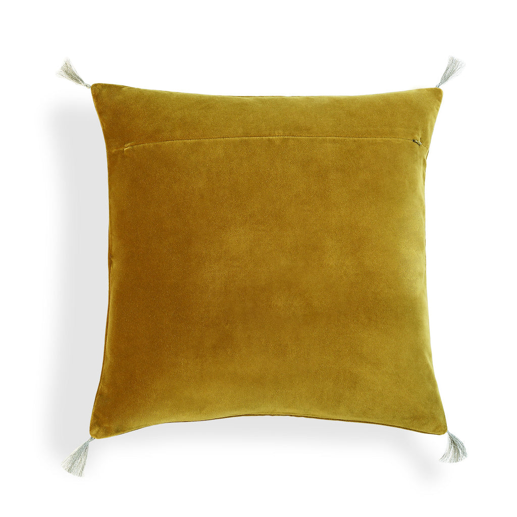 Danube - Housse De Coussin - Velours De Coton - Jaune Moutarde