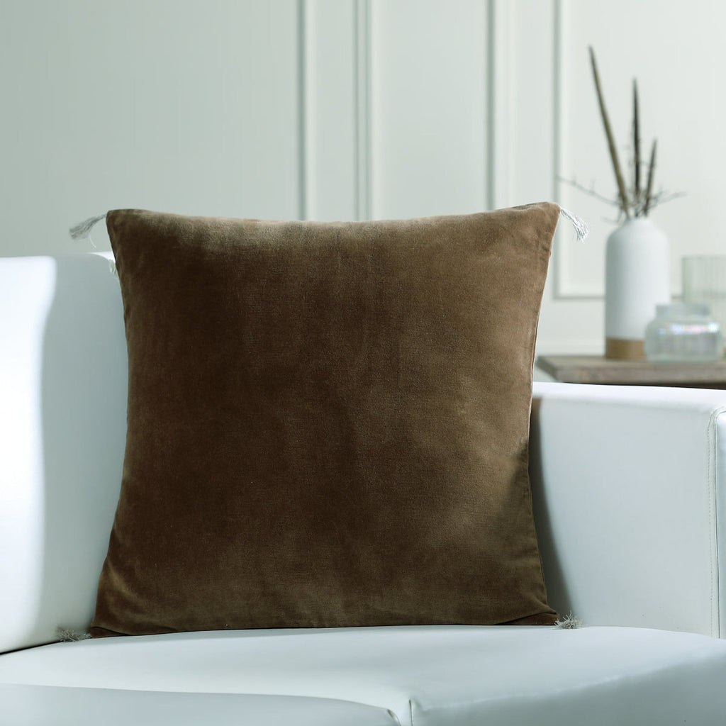 Danube - Cushion Cover - Cotton Velvet - Oak Brown