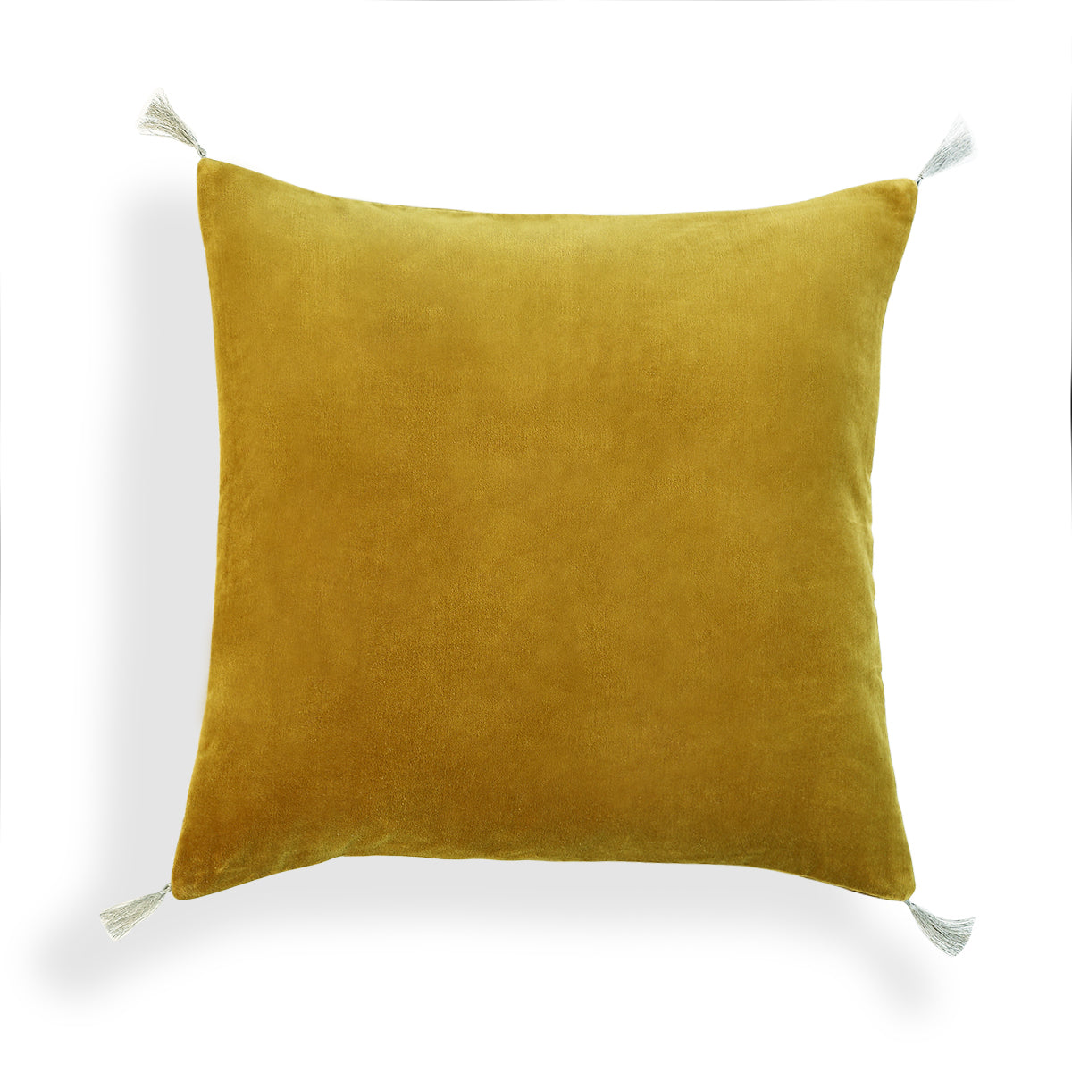 Danube - Coussin - Velours De Coton - Jaune Moutarde