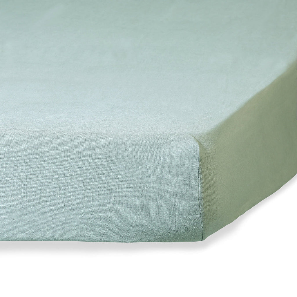 Camille - Sábana Bajera - Lino Lavado - Verde Celadón
