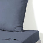 Camille - Flat Sheet - Washed Linen - Storm Blue