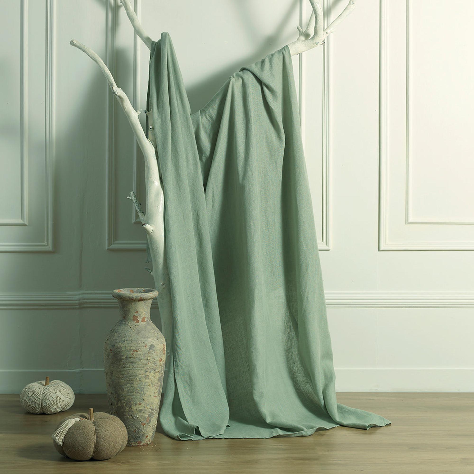 Camille - Colcha - Lino Lavado - Verde Celadón