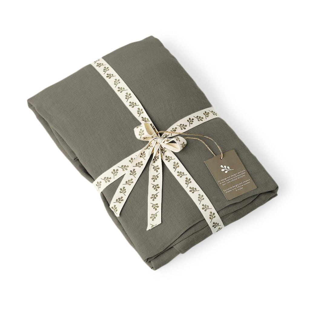 Camille - Cubrecama - Lino Lavado - Verde Caqui
