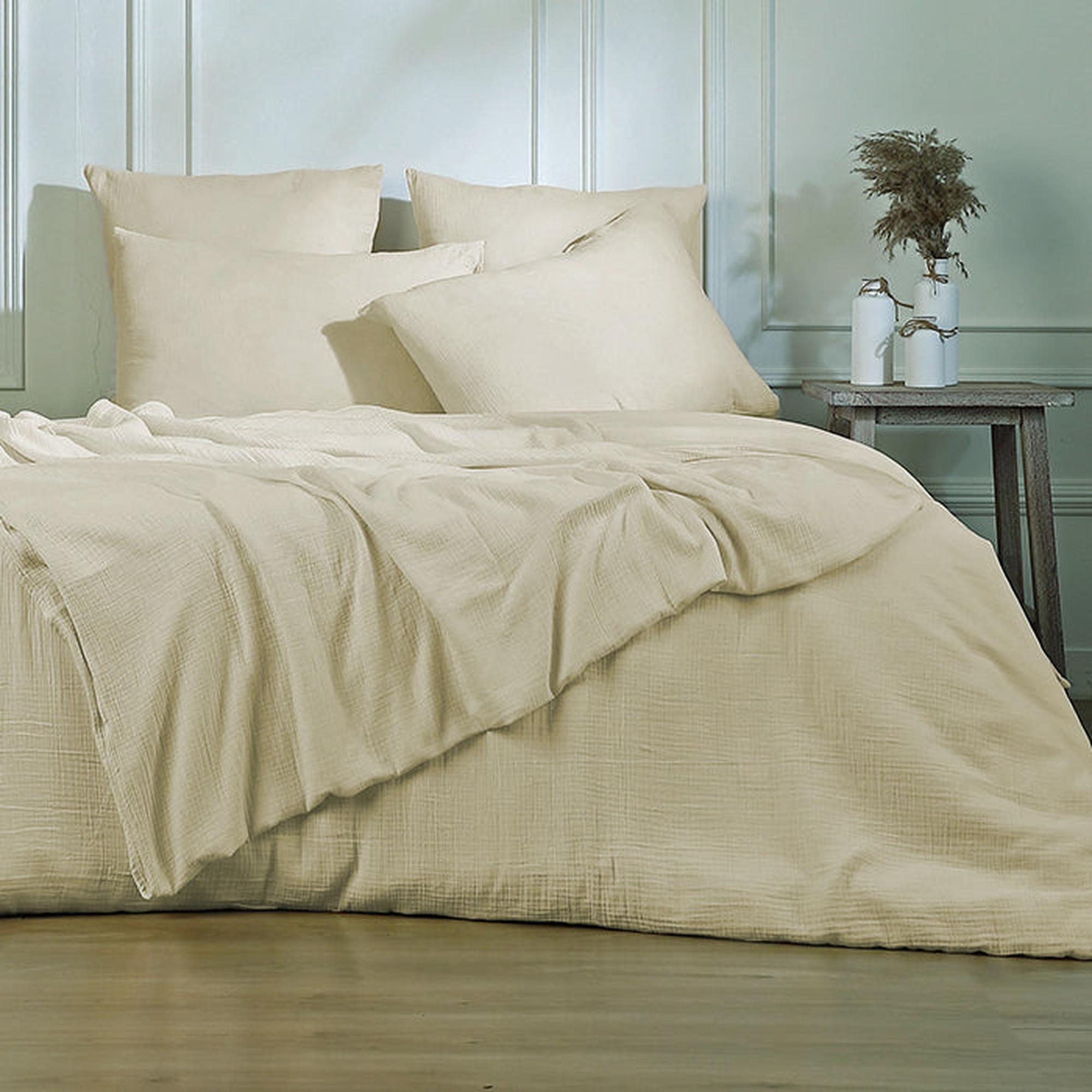 Carla - Housse De Couette - Gaze De Coton - Sable