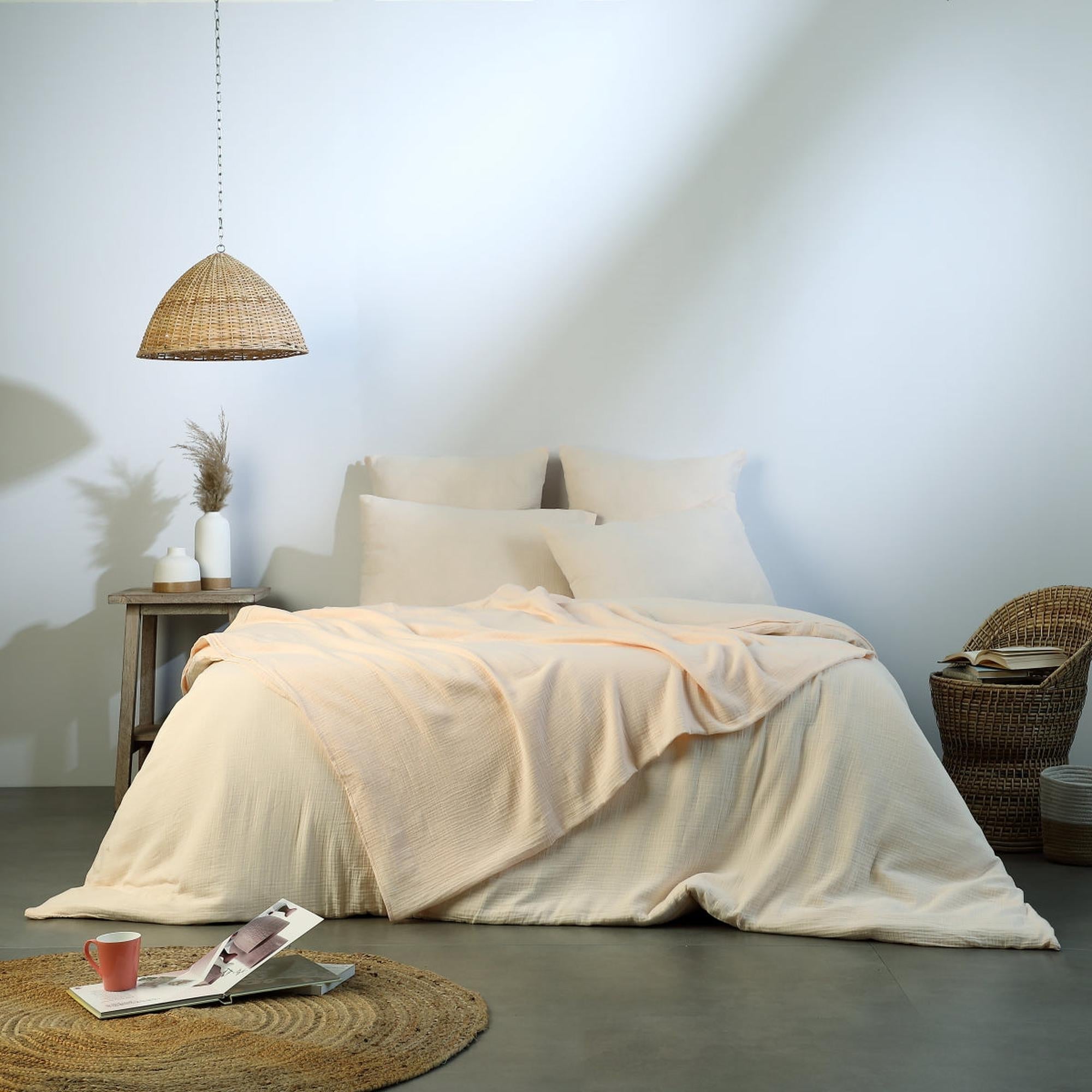 Carla - Housse De Couette - Gaze De Coton - Sable