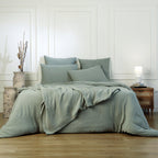 Carla - Juego De Cama - Gasa De Algodón - Verde Céladon