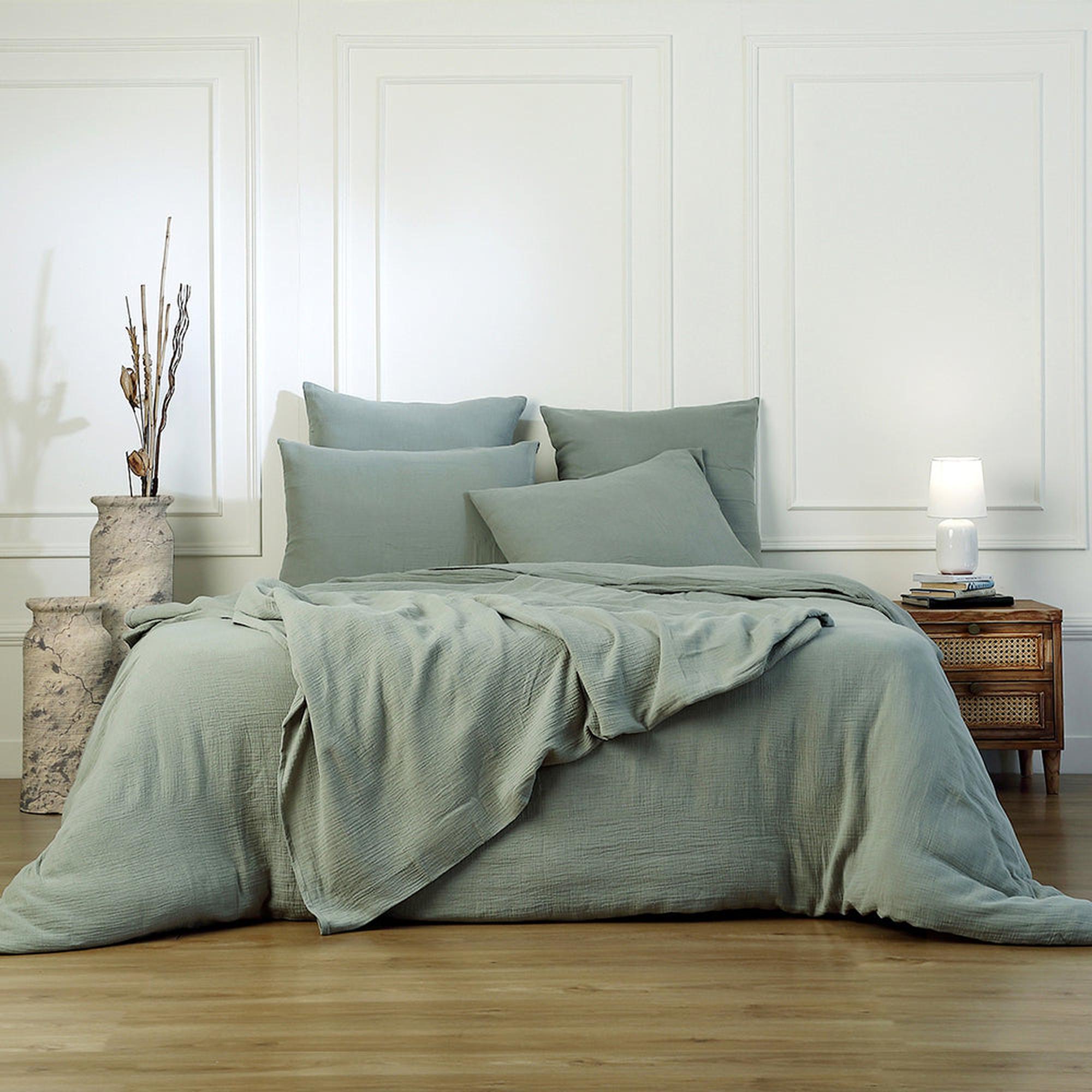 Carla - Juego De Cama - Gasa De Algodón - Verde Céladon