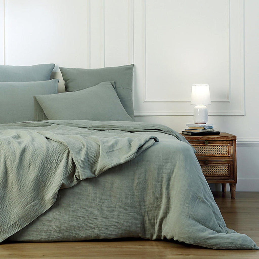 Carla - Juego De Cama - Gasa De Algodón - Verde Céladon