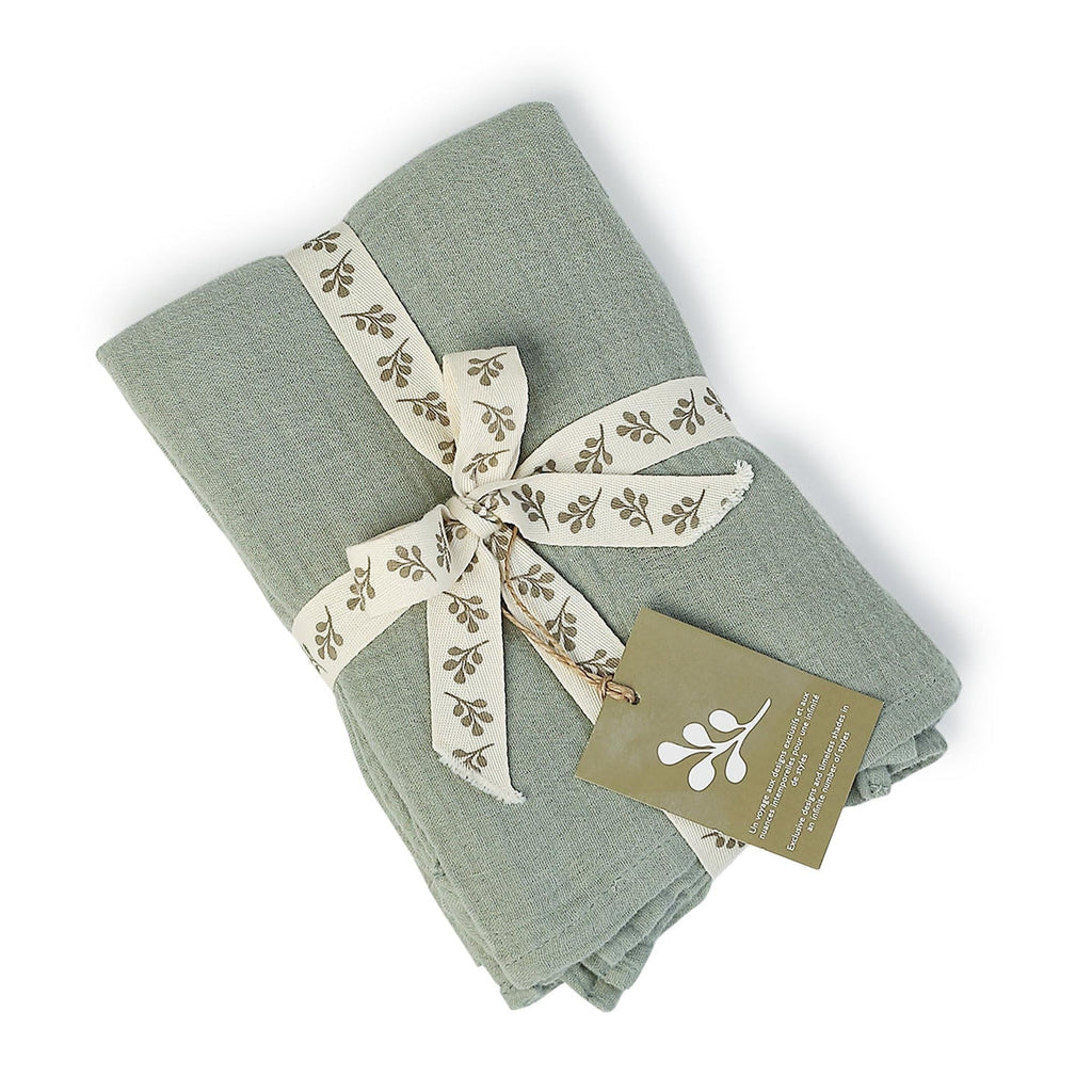 Carla - Juego De Cama - Gasa De Algodón - Verde Céladon