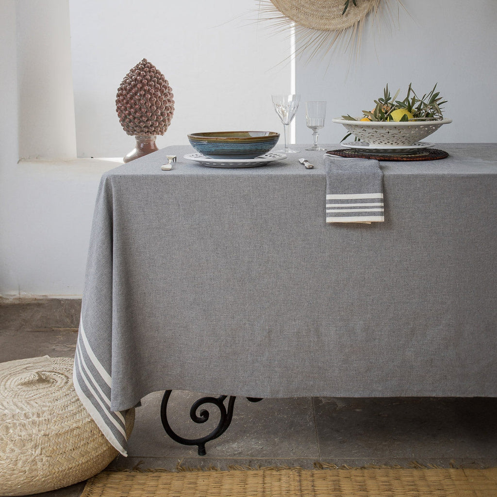 Mahdia - Tablecloth - Cotton - Medium Grey