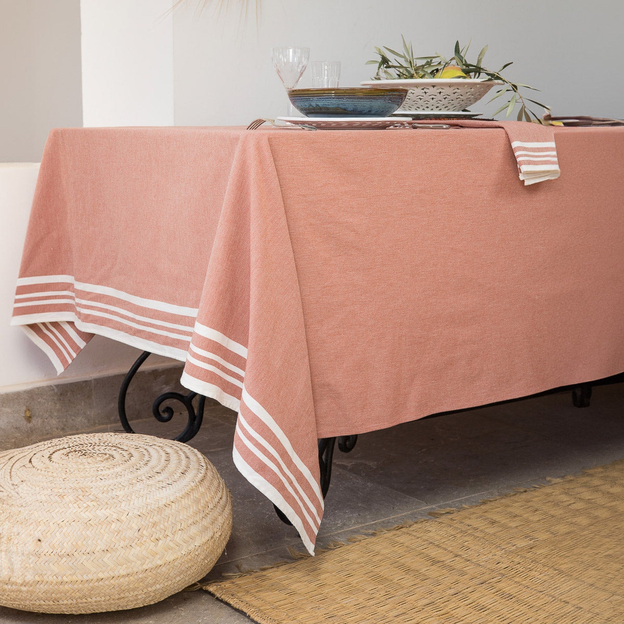 Mahdia - Nappe - Coton - Rouge Tomette