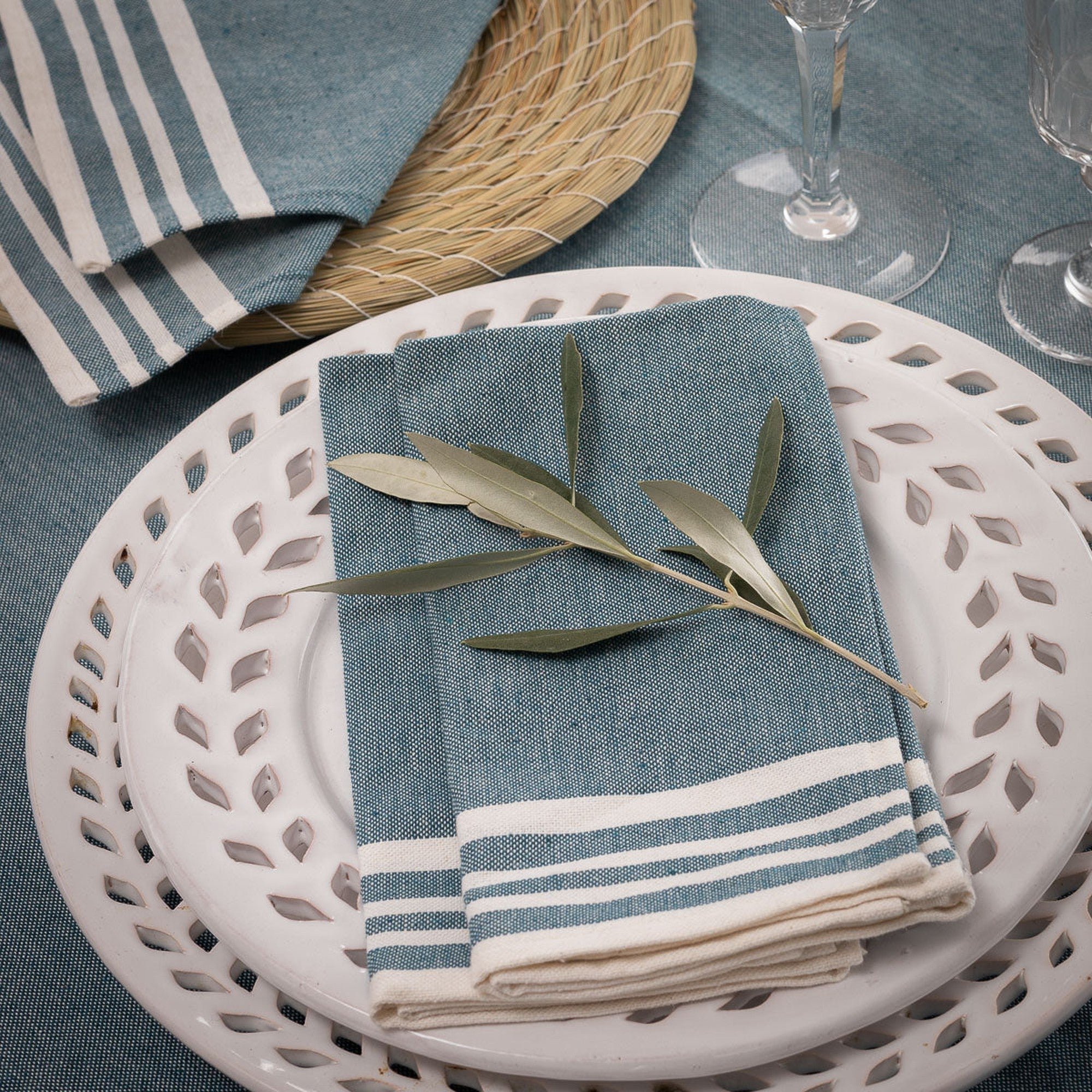 Mahdia - Tablecloth - Petrol Blue