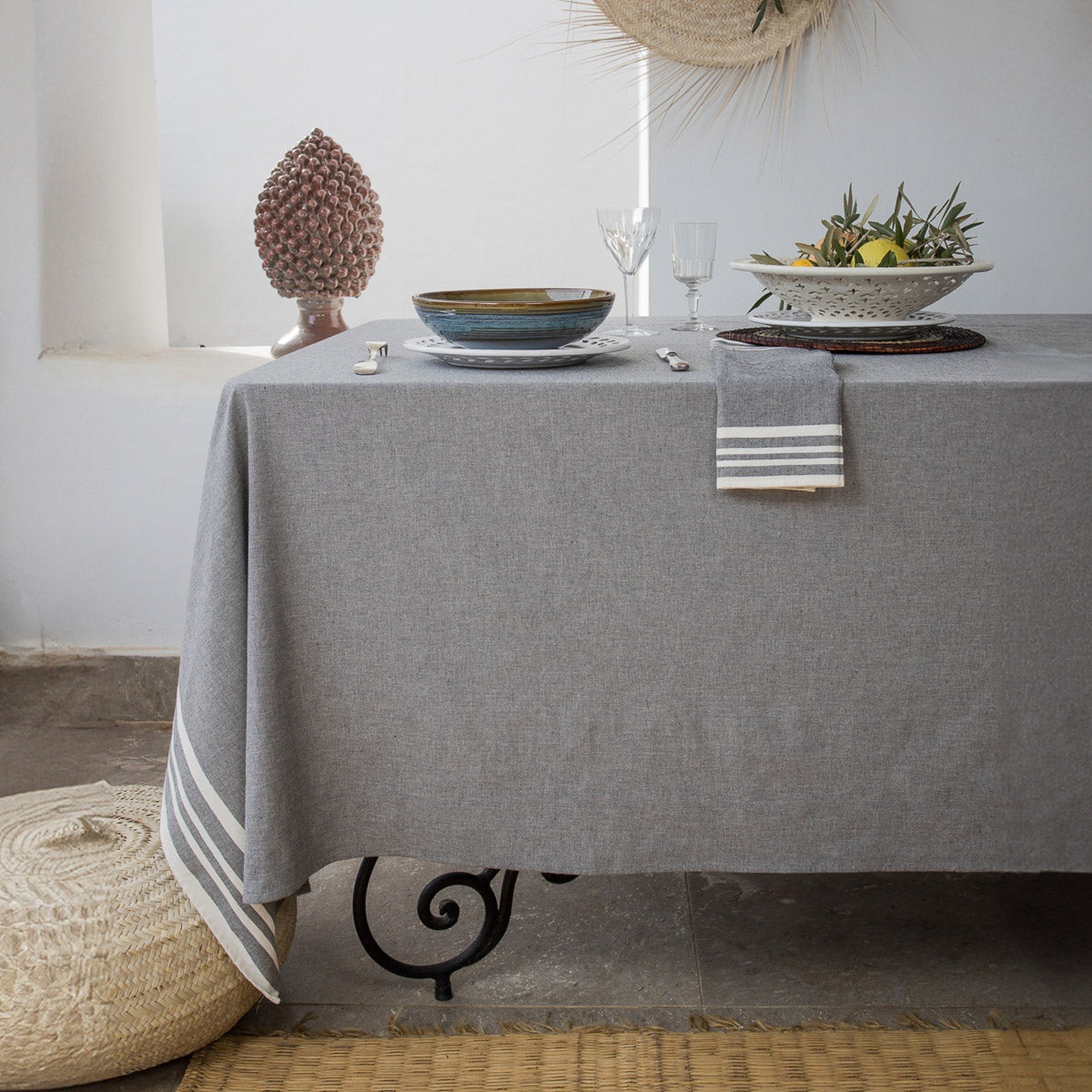 Mahdia - Tablecloth - Medium Gray