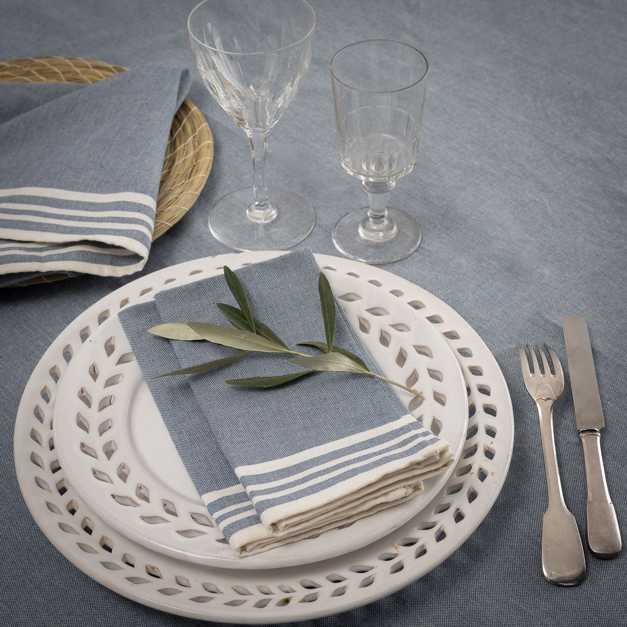 Mahdia - Tablecloth - Denim Blue
