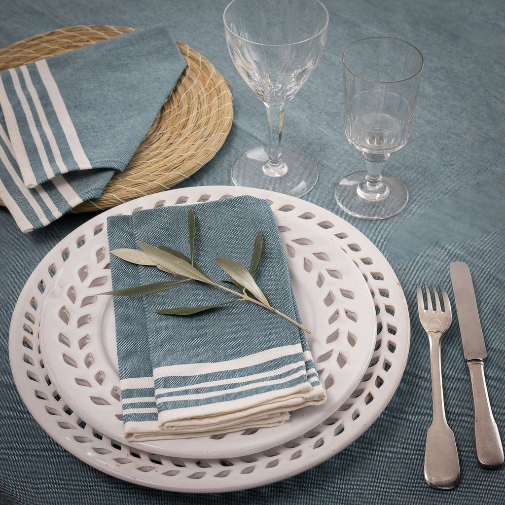 Mahdia - Nappe - Coton - Bleu Pétrole