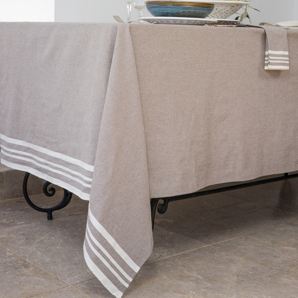Mahdia - Tablecloth + 4 Napkins - Taupe