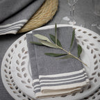 Mahdia - Tablecloth + 8 Napkins - Medium Gray