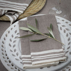 Mahdia - Tablecloth + 8 Napkins - Taupe