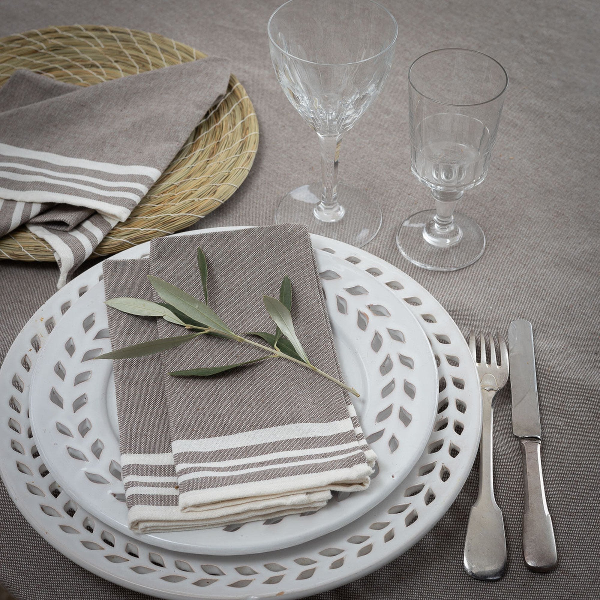 Mahdia - Set of 4 Napkins - Taupe