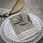 Mahdia - Lot De 4 Serviettes De Table - Vert Olive
