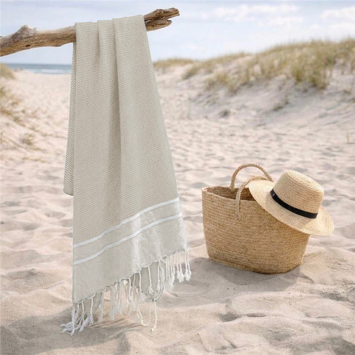 Sienna - Fouta Jacquard - Lino Beige