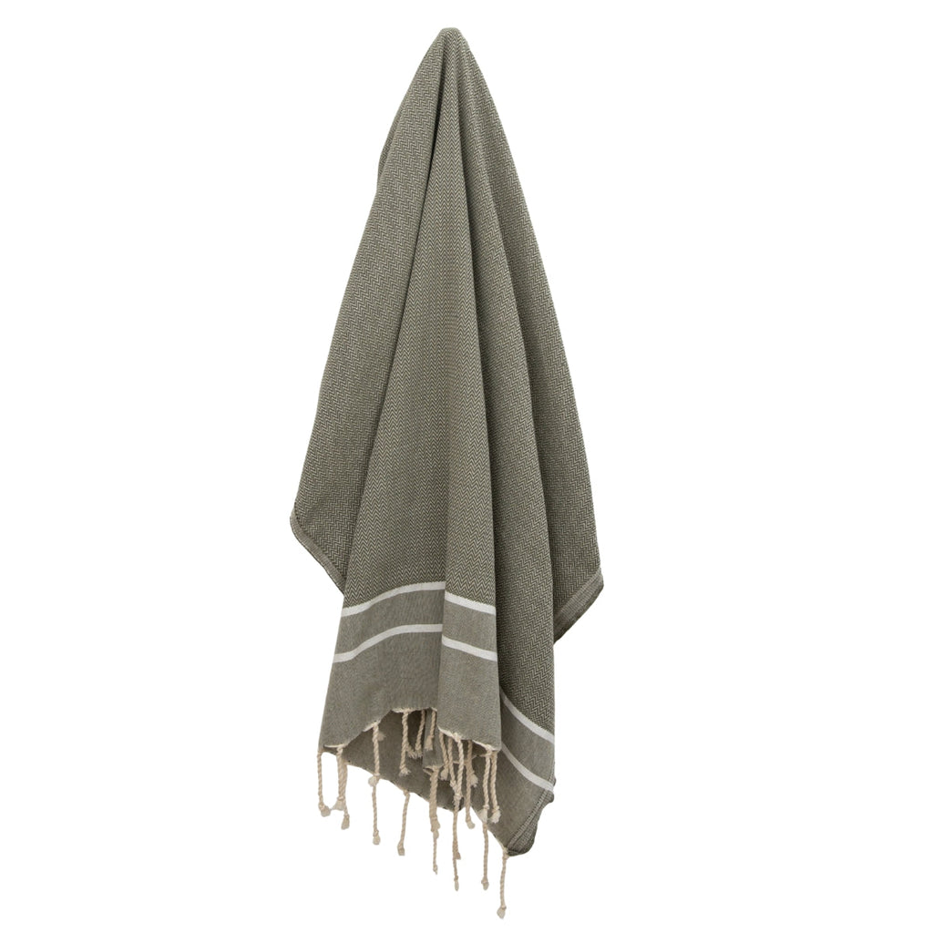 Sienna - Fouta Jacquard - Verde Oliva