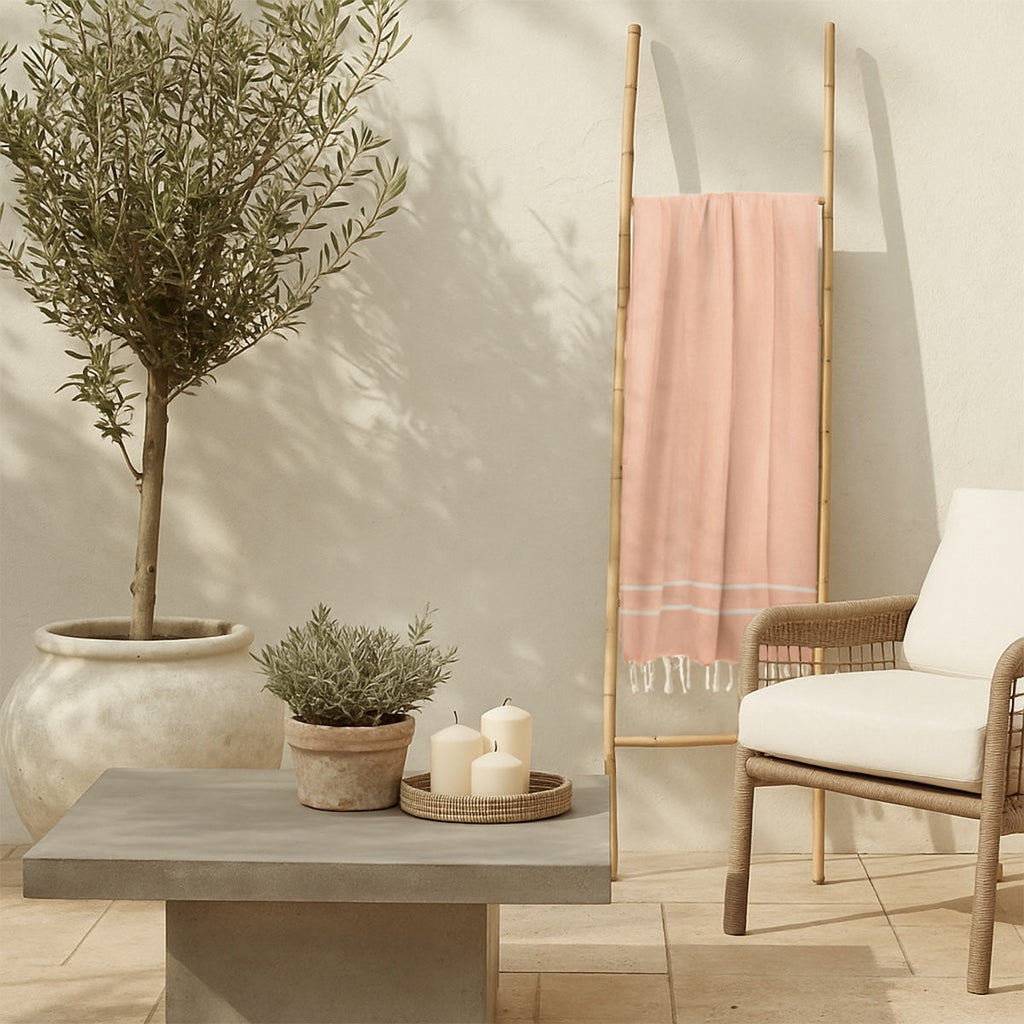 Sienna - Fouta Jacquard - Rose Poudré