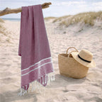 Sienna - Fouta Jacquard - Rojo Burdeos