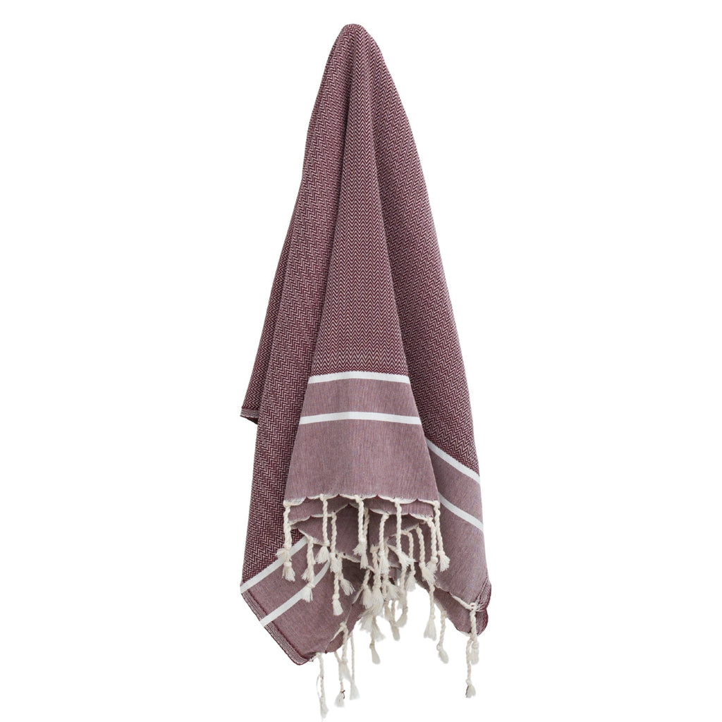 Sienna - Fouta Jacquard - Rojo Burdeos