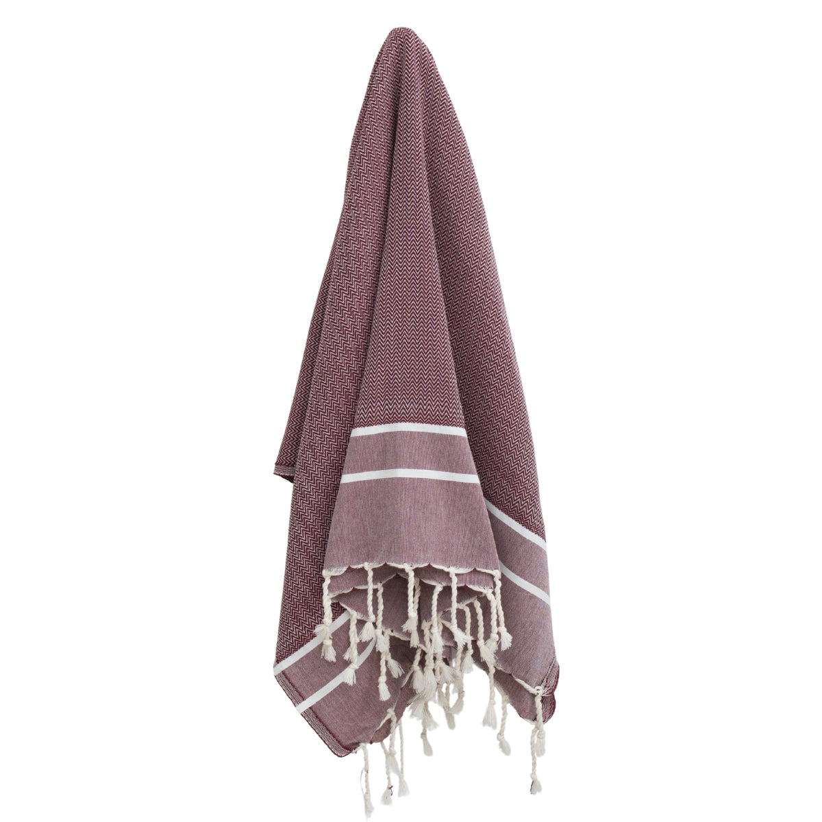 Sienna - Fouta Jacquard - Rojo Burdeos