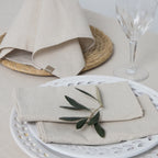 Colette - Lot De 4 Serviettes De Table - Taupe Clair