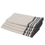 Guetary - Juego de 4 Servilletas - Lino Beige/Negro