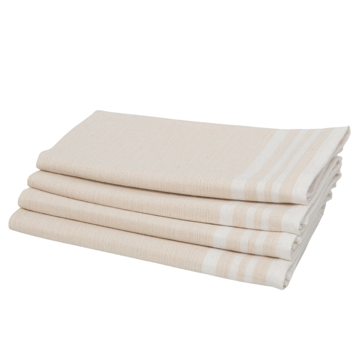 Guetary - Juego de 4 Servilletas - Lino Beige/Blanco