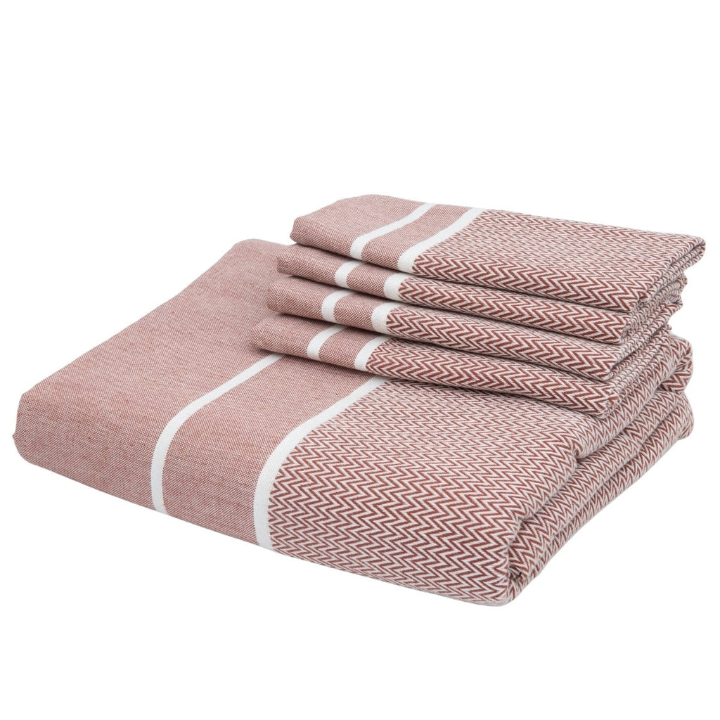 Sienna - Mantel + 8 Servilletas - Tomette Rojo