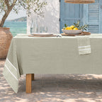 Sienna - Tablecloth + 8 Napkins - Olive Green