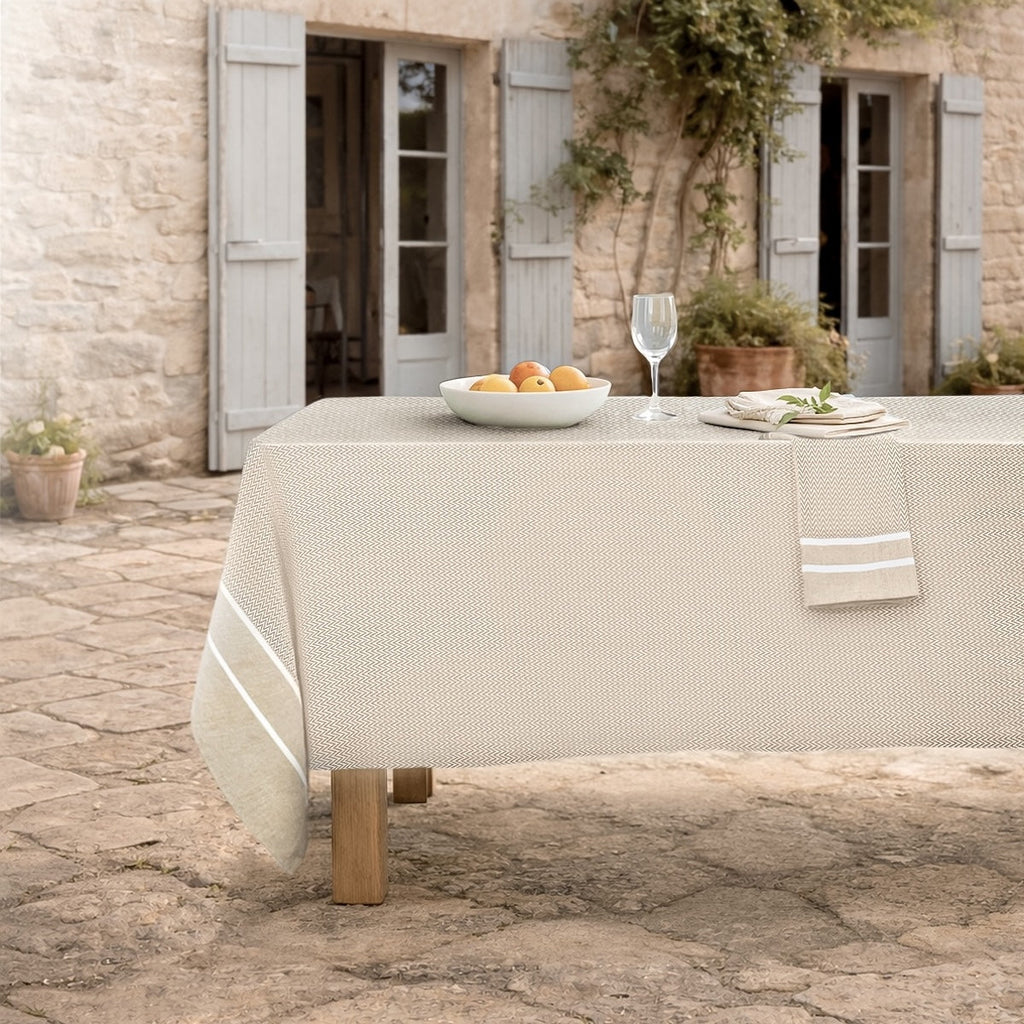 Sienna - Mantel + 8 Servilletas - Beige