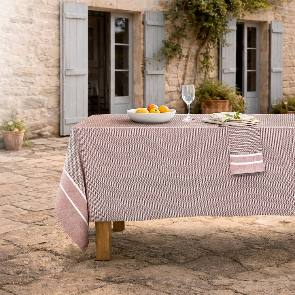 Sienna - Tablecloth + 8 Napkins - Tomette Red