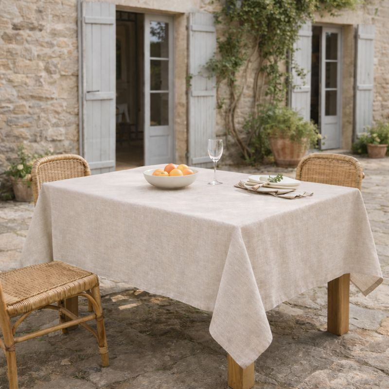 Colette - Nappe + 8 Serviettes - Taupe Clair