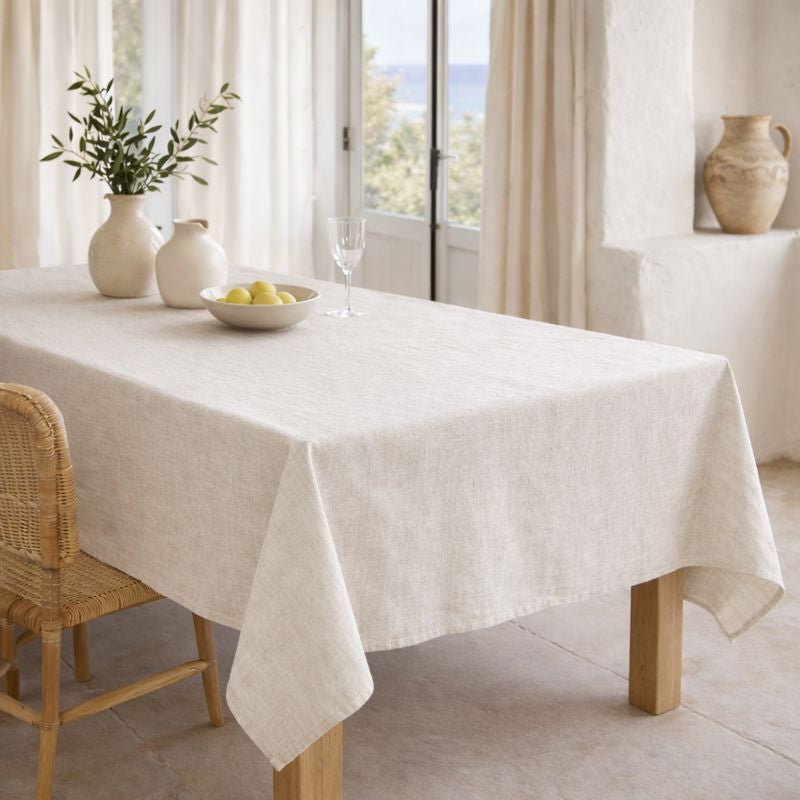 Colette - Nappe + 8 Serviettes - Taupe Clair