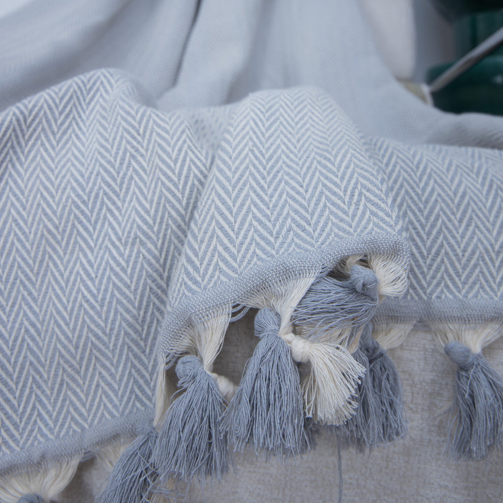 Megeve - Plaid - Coton - Gris Perle