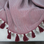 Megeve - Throw - Cotton - Burgundy Red