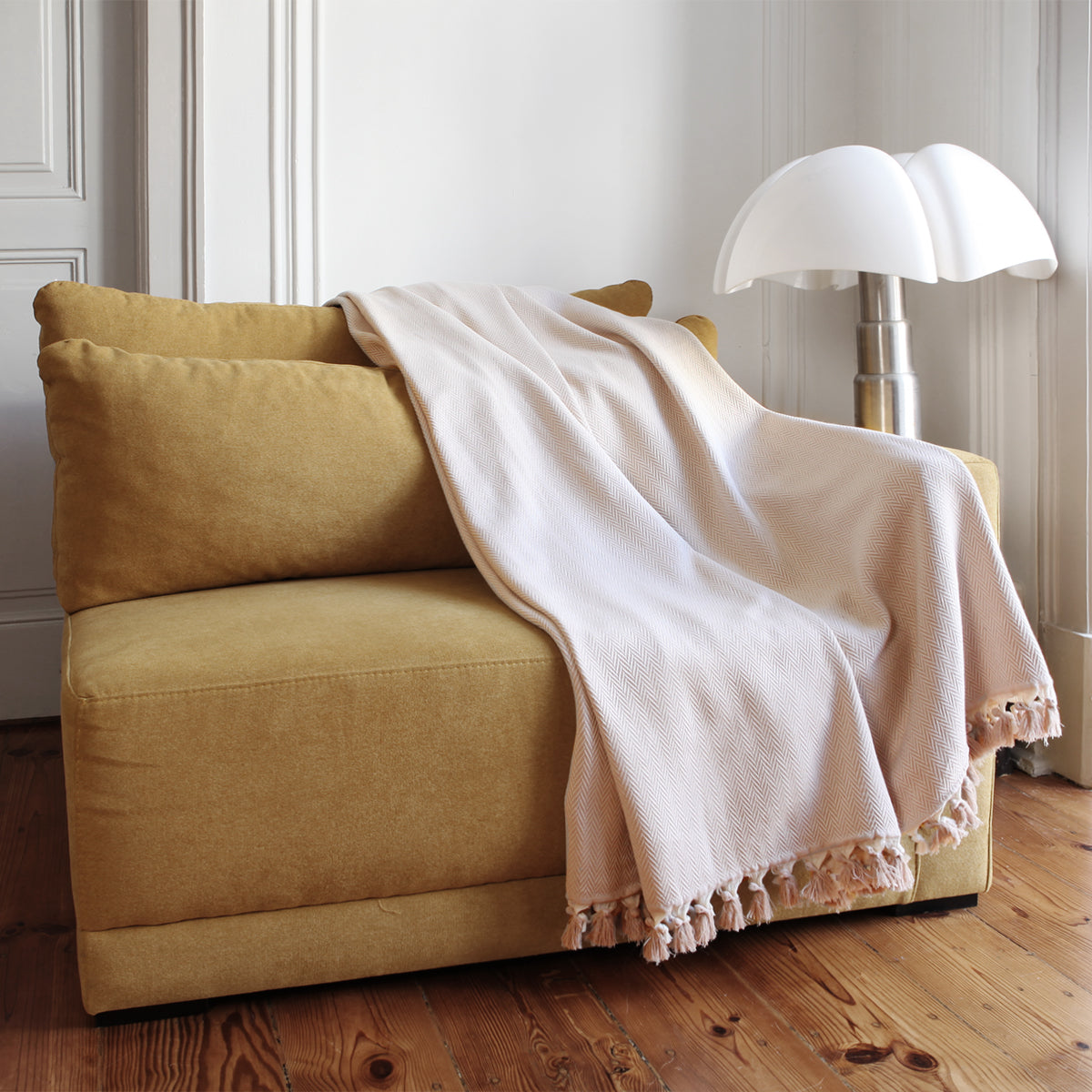 Megeve - Set De 2 Plaids - Coton - Taupe Clair