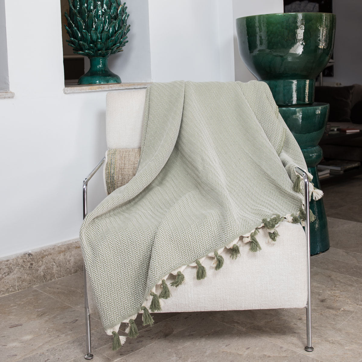Megeve - Set De 2 Plaids - Algodón - Verde Oliva