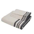 Guetary - Parure De Table - Coton - Beige Lin/Noir